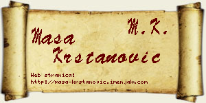 Maša Krstanović vizit kartica